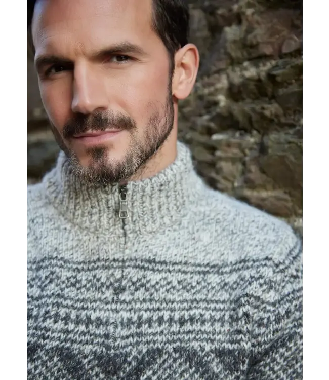 Heren Sweater - Jacquard patroon - Granite