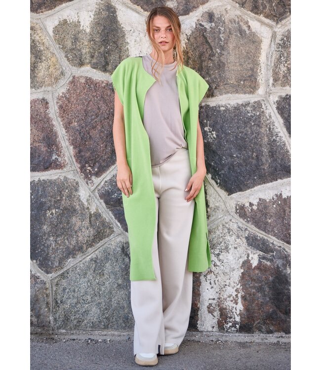 Henriette Steffensen - lang mouwloos vest - Juicy Green - 7169