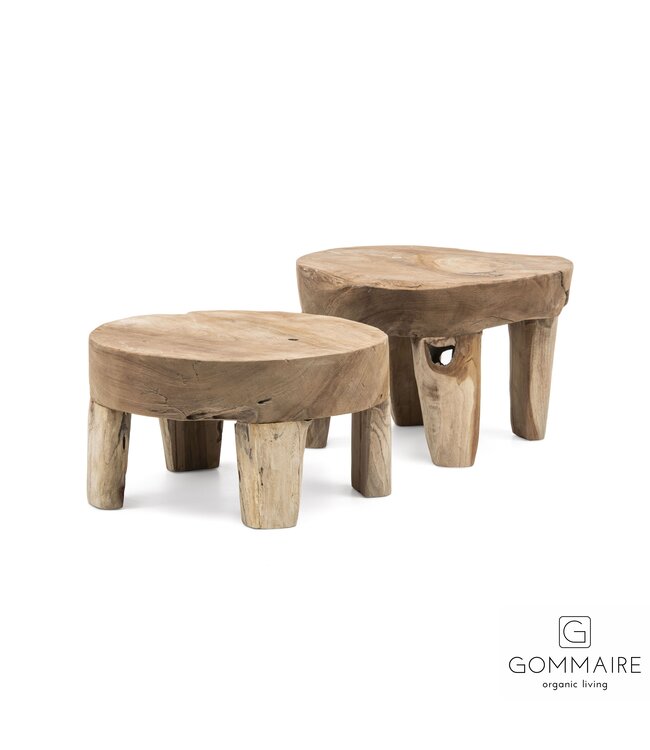 Bijzettafel Samba - Small - teak root natural grey