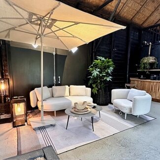 Royal Botania Organix lounge chair 08 Pebble / Natural White Dot