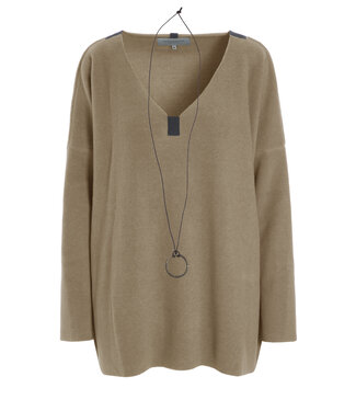 Henriette Steffensen 1336 Trui V-hals - Camel