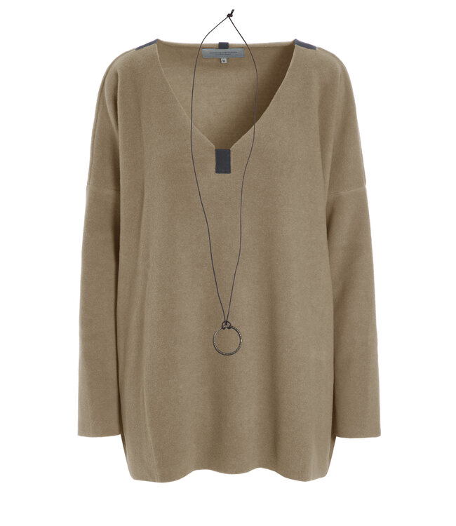 1336 Trui V-Neck - Camel 815