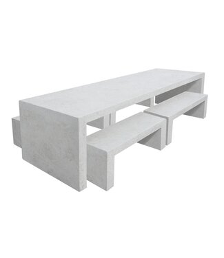 Net-Echt van Beton Bankje Brutus Classic - 125x40