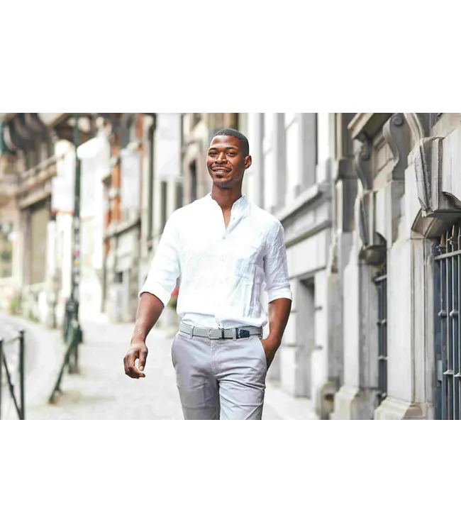 Herenriem Stockholm - White/Blue - 115cm (XXL)