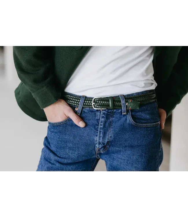 Herenriem Genoa - Green - Leather