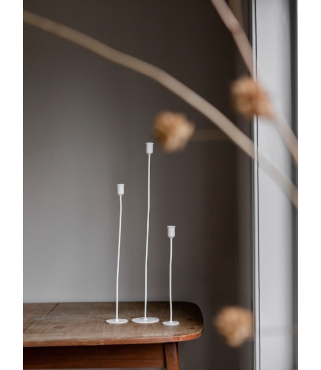 De ronde kandelaar - Small - wit