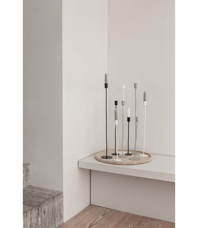 De ronde kandelaar - Small - wit