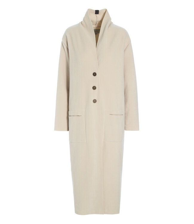 Lang dames fleecevest in kitkleur - model 7162