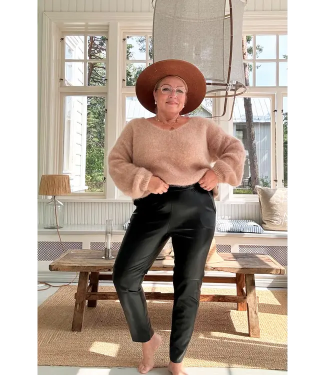 Bypias leatherlook broek Racer - Zwart