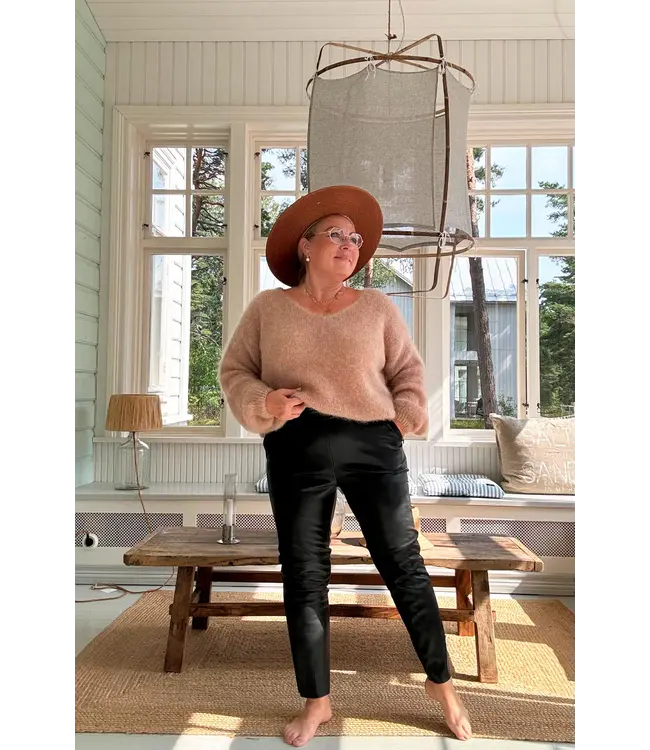 Bypias leatherlook broek Racer - Zwart