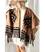 Bypias Bypias poncho 'Warm Up' - Caramel/Aztec