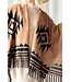 Bypias poncho 'Warm Up' - Caramel/Aztec