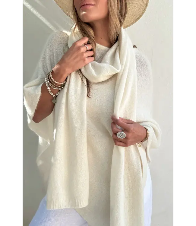 Bypias damessjaal Adams - Ivory