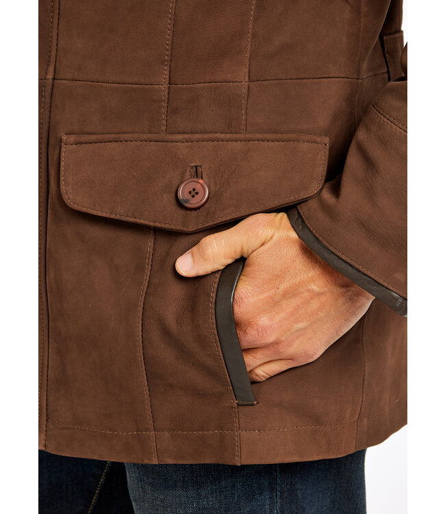 Dubarry Moore - lederen herenjas - Walnut