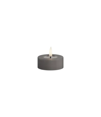 Deluxe Homeart Grey LED jumbo tealight candle 6,1*4,5 cm (2x)
