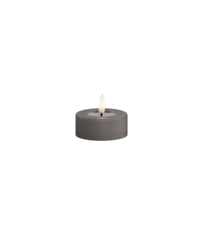 LED theelicht Jumbo - Grijs - 6,1x4,5cm - set van 2
