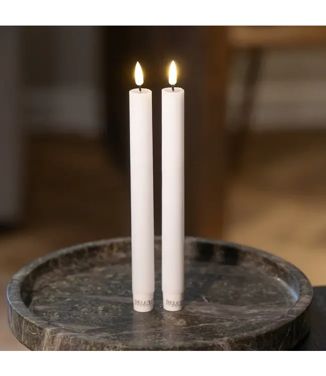 Grey LED dinner candle (2x)