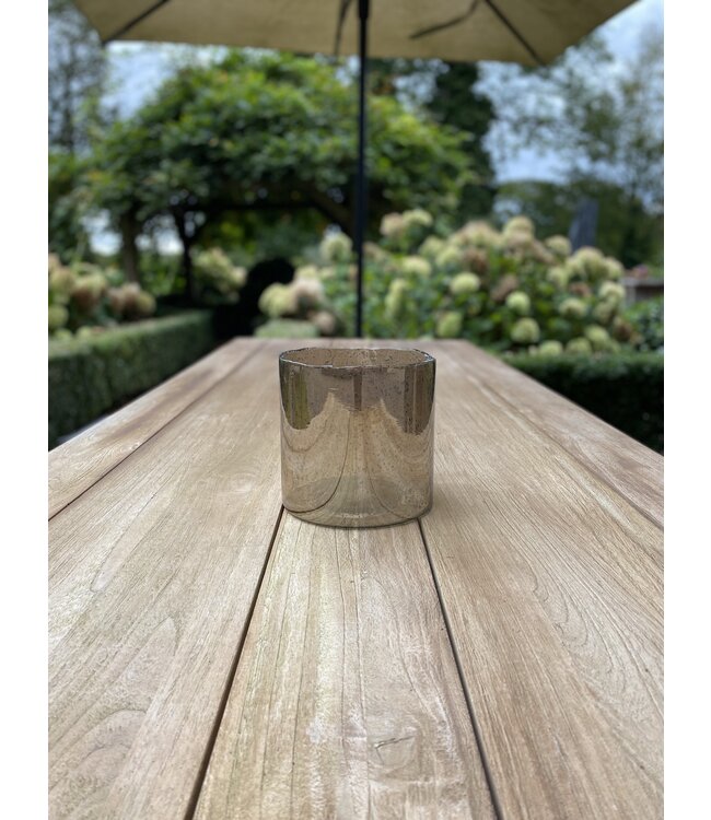 Windlicht Cilinder - Donkerbruin - 18x18cm