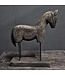 Houten paard op standaard - Antique grey
