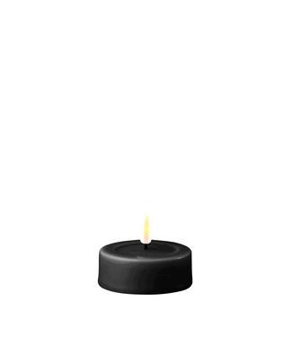 Deluxe Homeart Black LED jumbo tealight candle 6,1*4,5 cm (2x)