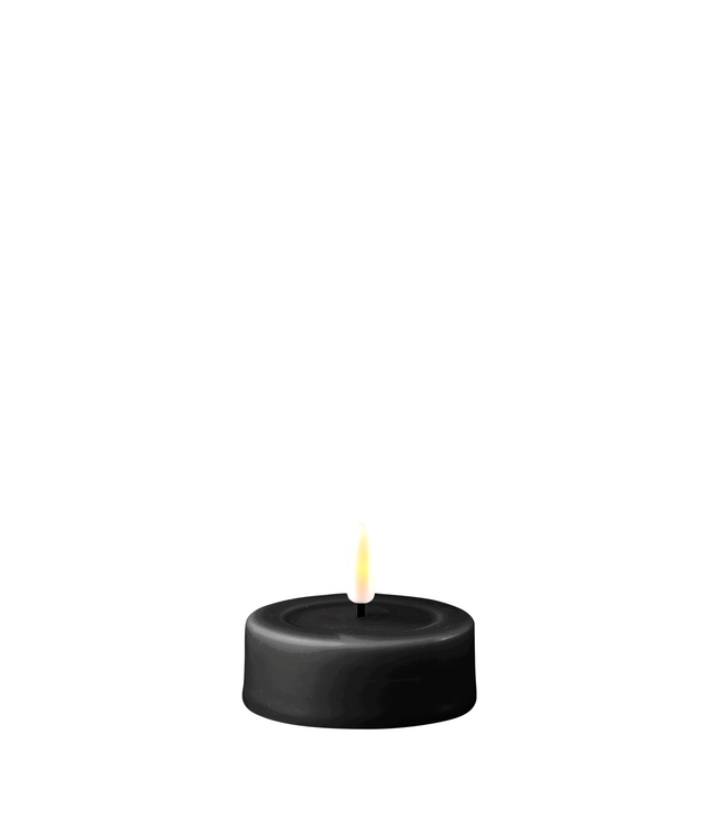 Black LED jumbo tealight candle 6,1*4,5 cm (2x)