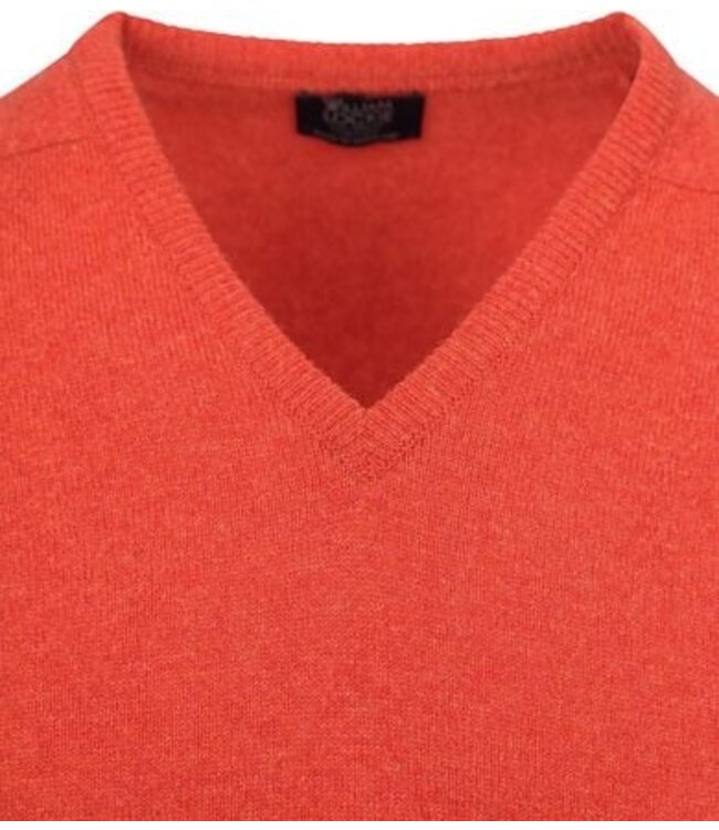 Trui lamswol - V-hals - DF - oranje