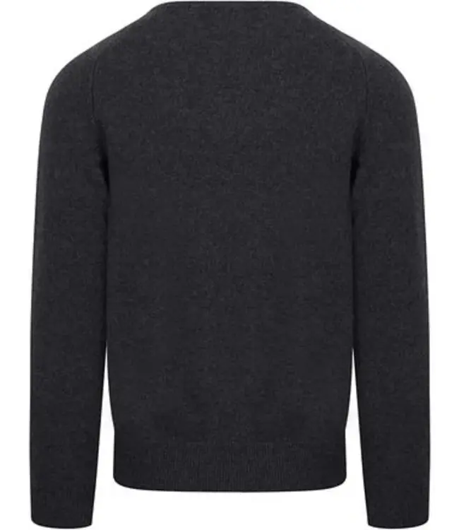 Trui lamswol V-hals DF - Charcoal