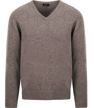 William Lockie Trui lamswol V-hals DF - taupe