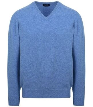 William Lockie Trui lamswol - V-hals - Jeans