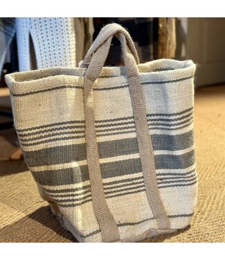 't Swarte Schaep Tas jute - naturel & mosgroen