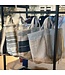 Tas jute naturel/zwart