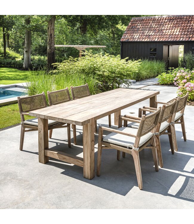 Armchair Fiona - Teak Natural Grey / Wicker