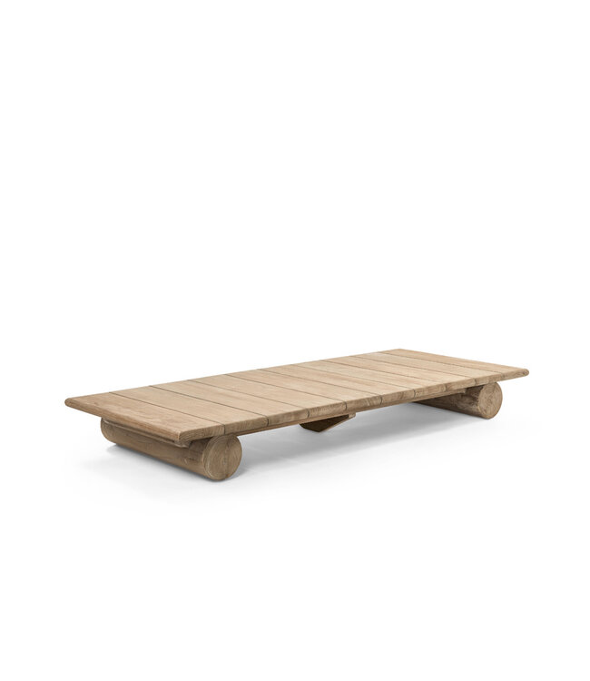 Coffee table / sunbed Edge - teak natural grey