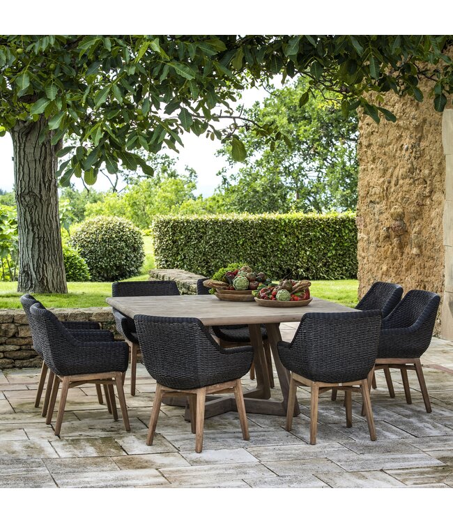 Vierkante tafel Dennis - teak natural grey