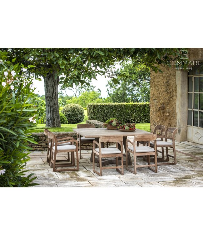 Vierkante tafel Dennis - teak natural grey