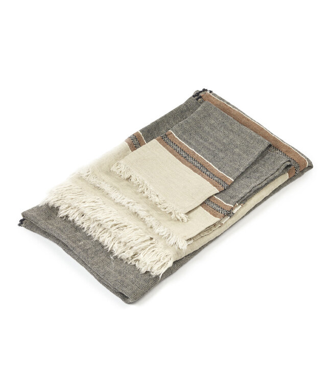 The Belgian Towel - Fouta 110x180 cm Beeswax stripe