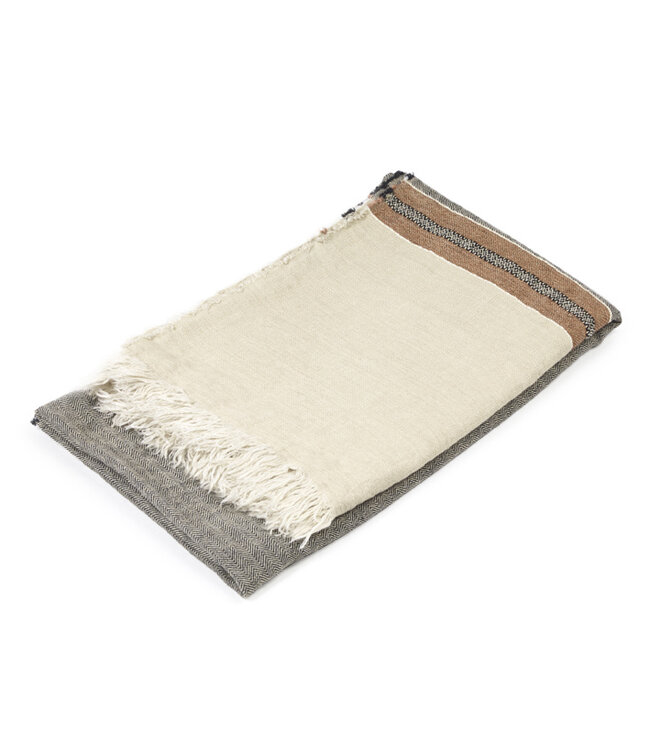 The Belgian Towel - Fouta 110x180 cm Beeswax stripe