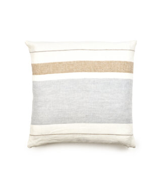 Libeco - Belgian Linen The Belgian Pillow - Deco Pillow Cover 50 x 50 cm Oyster stripe