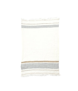 Libeco - Belgian Linen The Belgian Towel - Fouta - 110x180 cm Oyster stripe