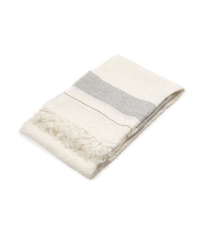 Libeco I Hamamdoek 110x180 cm Oyster Stripe I Beige
