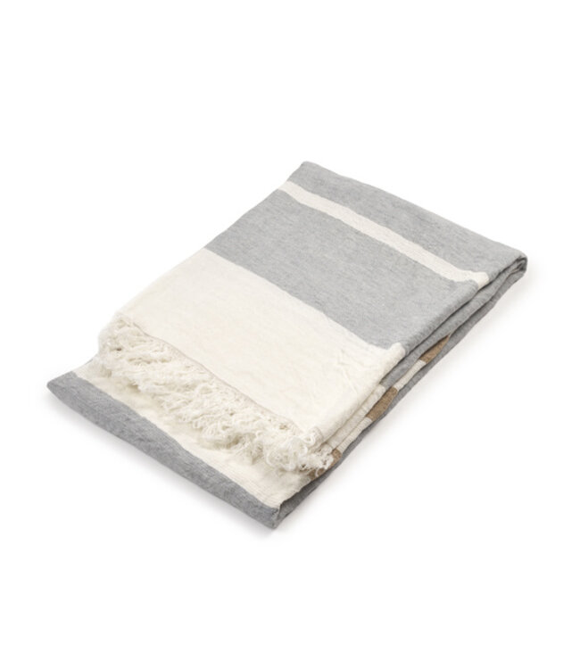 The Belgian Towel - Fouta 110x180 cm Ash stripe