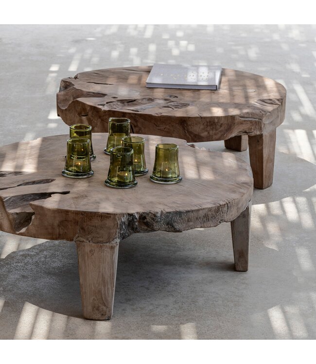 Bijzettafel Samba XXL- teak root natural grey