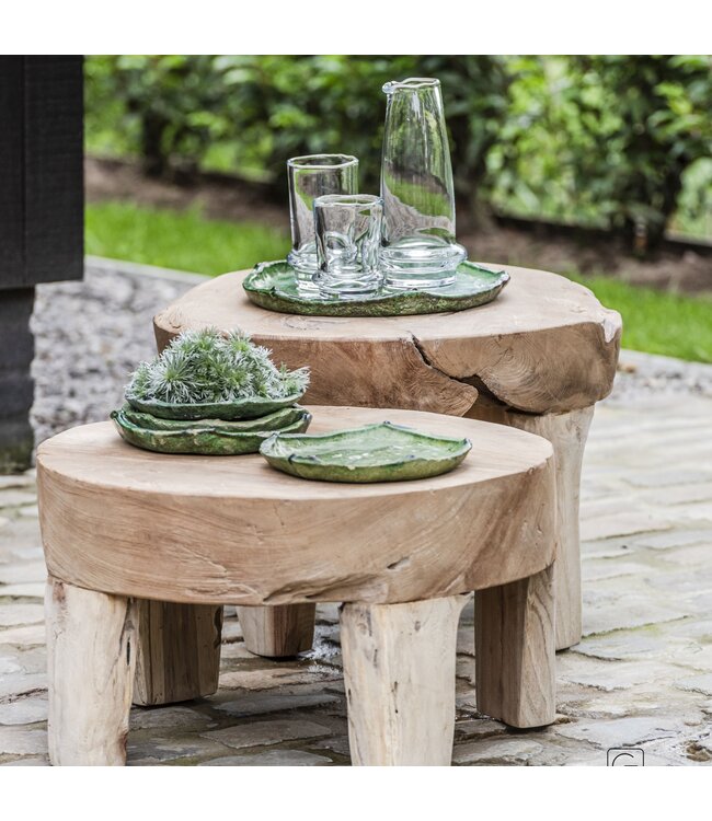 Bijzettafel Samba Large - teak root natural grey