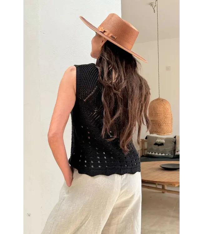 Adriel crochet top - zwart