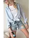 Boyfriend linnen blouse - Blauw