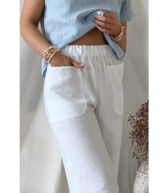 Carpenter linnen broek - Wit