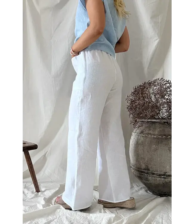 Carpenter linnen broek - Wit