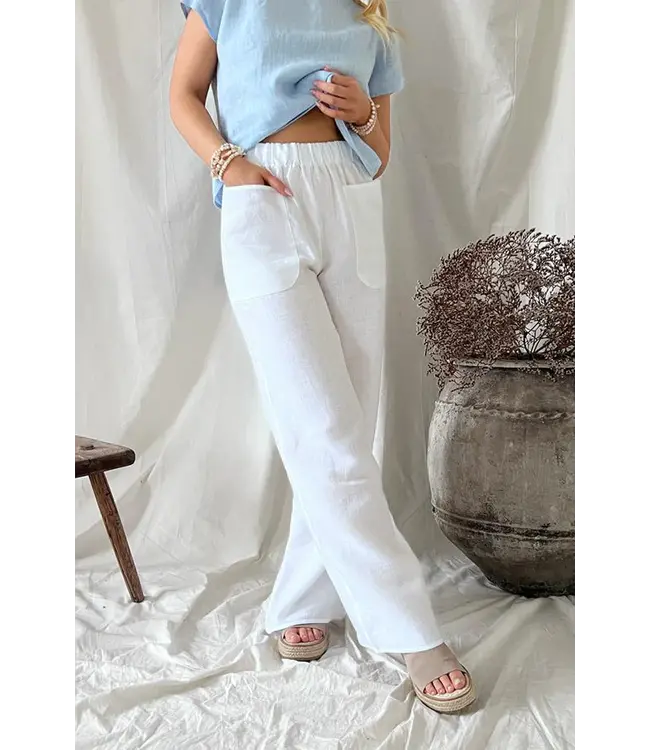 Carpenter linnen broek - Wit