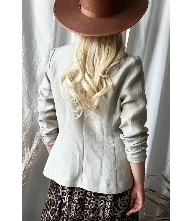 Linnen blazer - Naturel