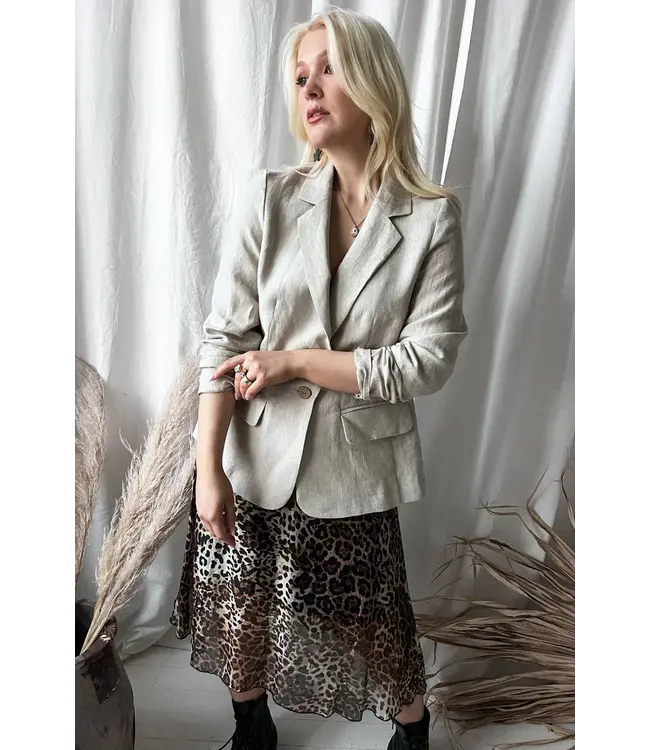 Linnen blazer - Naturel